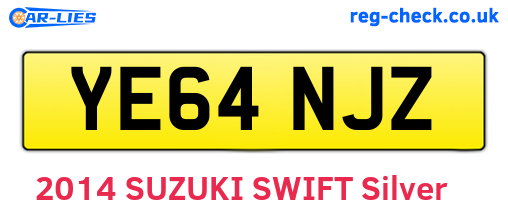 YE64NJZ are the vehicle registration plates.