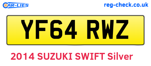 YF64RWZ are the vehicle registration plates.