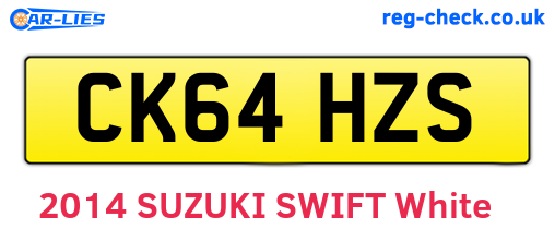 CK64HZS are the vehicle registration plates.