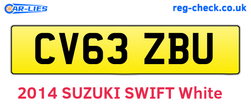 CV63ZBU are the vehicle registration plates.