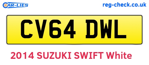 CV64DWL are the vehicle registration plates.