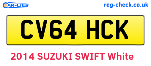 CV64HCK are the vehicle registration plates.