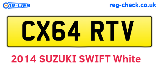 CX64RTV are the vehicle registration plates.