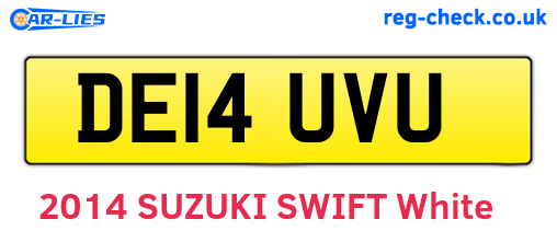 DE14UVU are the vehicle registration plates.