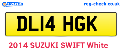 DL14HGK are the vehicle registration plates.