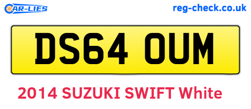 DS64OUM are the vehicle registration plates.