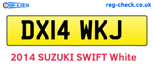 DX14WKJ are the vehicle registration plates.