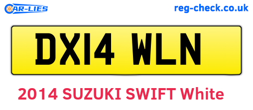 DX14WLN are the vehicle registration plates.