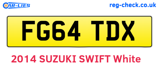 FG64TDX are the vehicle registration plates.