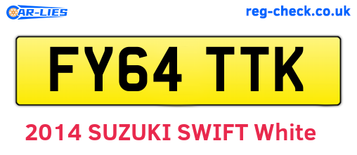 FY64TTK are the vehicle registration plates.