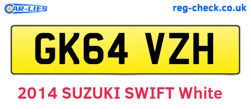 GK64VZH are the vehicle registration plates.