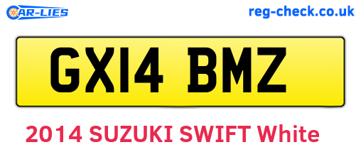 GX14BMZ are the vehicle registration plates.