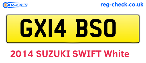 GX14BSO are the vehicle registration plates.