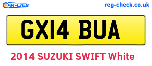 GX14BUA are the vehicle registration plates.