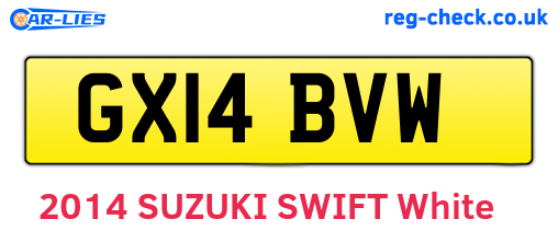 GX14BVW are the vehicle registration plates.