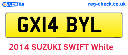 GX14BYL are the vehicle registration plates.