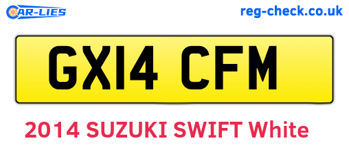 GX14CFM are the vehicle registration plates.