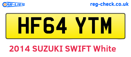 HF64YTM are the vehicle registration plates.