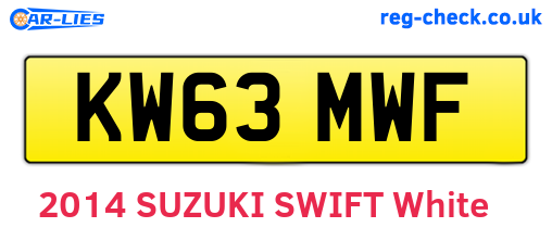 KW63MWF are the vehicle registration plates.