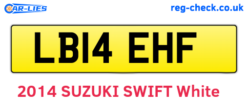 LB14EHF are the vehicle registration plates.