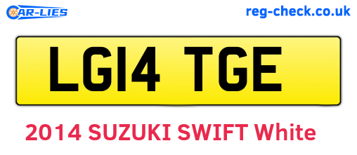 LG14TGE are the vehicle registration plates.