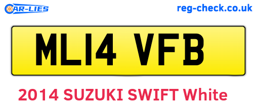 ML14VFB are the vehicle registration plates.