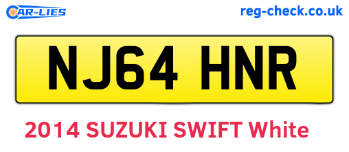 NJ64HNR are the vehicle registration plates.