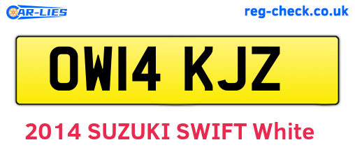 OW14KJZ are the vehicle registration plates.