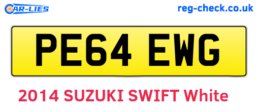 PE64EWG are the vehicle registration plates.