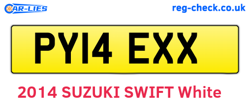 PY14EXX are the vehicle registration plates.