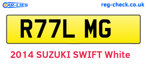 R77LMG are the vehicle registration plates.
