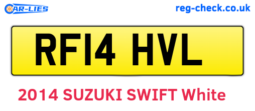 RF14HVL are the vehicle registration plates.