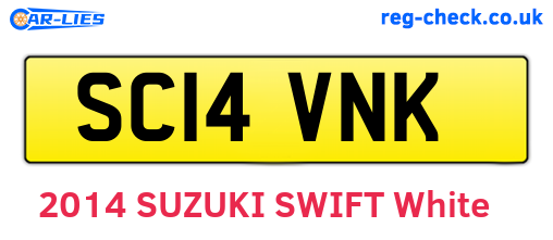 SC14VNK are the vehicle registration plates.