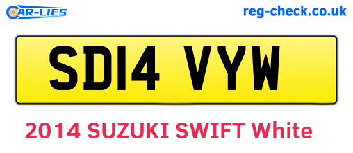 SD14VYW are the vehicle registration plates.
