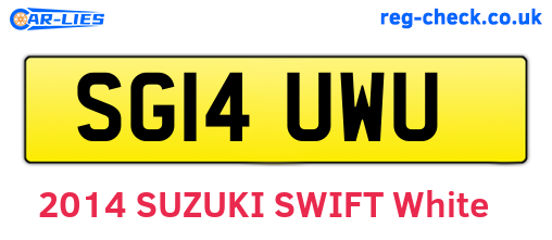 SG14UWU are the vehicle registration plates.