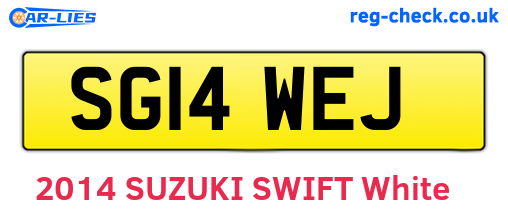 SG14WEJ are the vehicle registration plates.