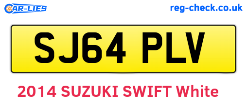 SJ64PLV are the vehicle registration plates.