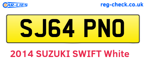 SJ64PNO are the vehicle registration plates.