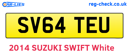 SV64TEU are the vehicle registration plates.