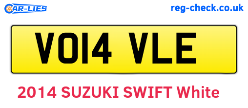 VO14VLE are the vehicle registration plates.