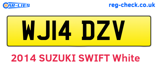 WJ14DZV are the vehicle registration plates.