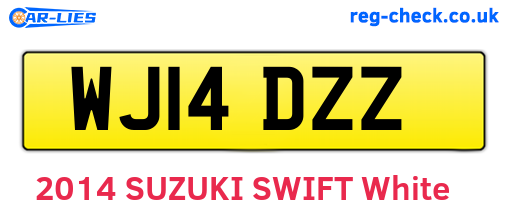 WJ14DZZ are the vehicle registration plates.