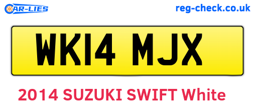 WK14MJX are the vehicle registration plates.