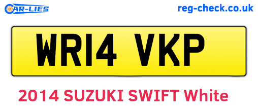 WR14VKP are the vehicle registration plates.