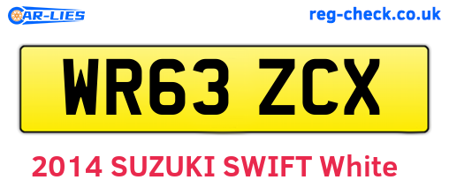 WR63ZCX are the vehicle registration plates.