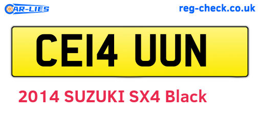 CE14UUN are the vehicle registration plates.