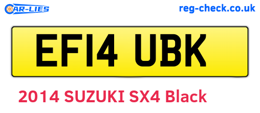 EF14UBK are the vehicle registration plates.