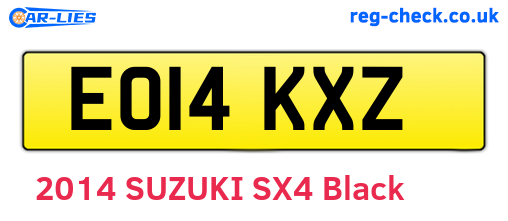 EO14KXZ are the vehicle registration plates.