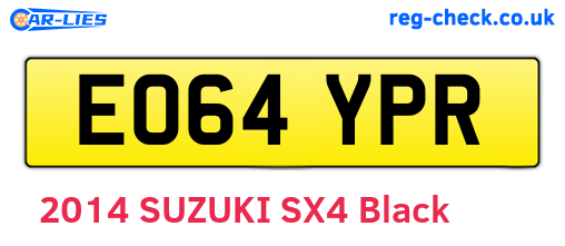 EO64YPR are the vehicle registration plates.
