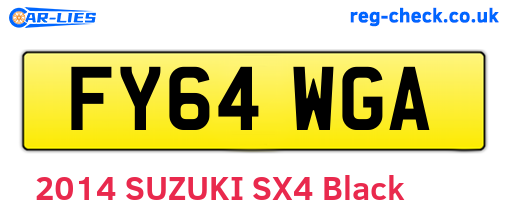 FY64WGA are the vehicle registration plates.
